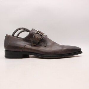 Magnanni Marco II Grey Single Monk Strap Men's Size 9.5 M Dress Shoes